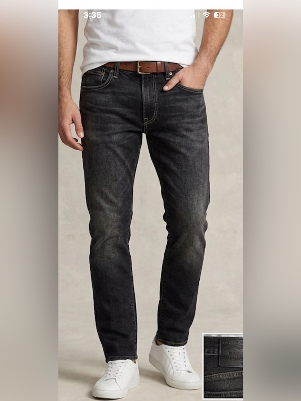 Polo Ralph Lauren Men’s Skinny Black Jeans Eldridge modern Casual 31x32